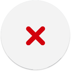 Simbolo de error con una equis roja